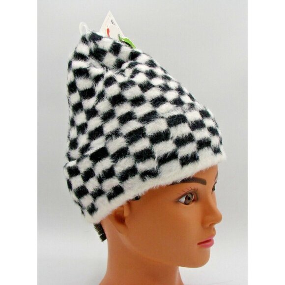 Forever 21 The Grinch Black White Checked Beanie Hat Knit So Soft Streetwear OS - Picture 4 of 11